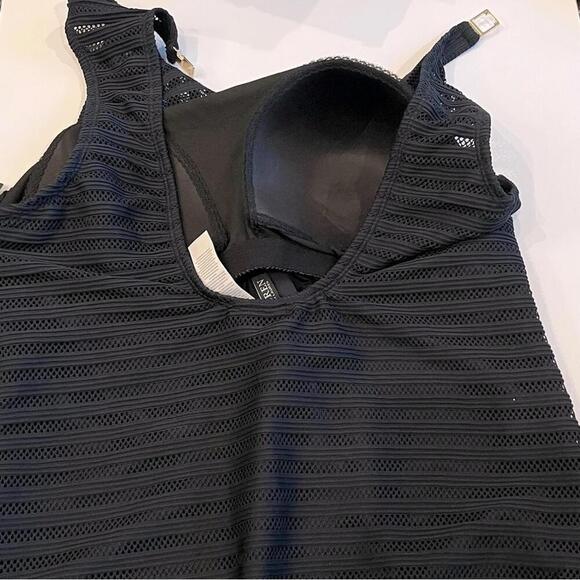 Lauren Ralph Lauren Plus Size Shadow Stripe OnePiece Swimsuit Ottoman - Picture 12 of 13